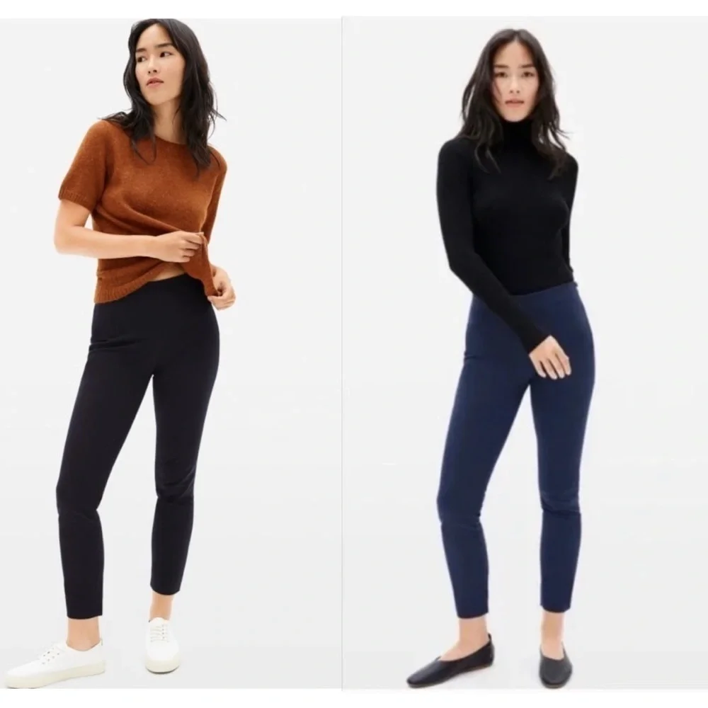 Bundle of 2 Everlane The Curvy Side Zip Stretch Cotton Pants size 4 A31
